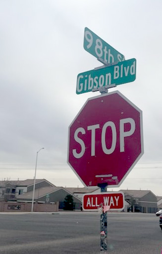 98th and Gibson stop sign photo